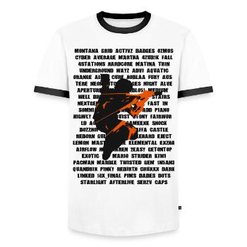 Bunnyhop CT - Asiimov Cloud - Männer Kontrast-T-Shirt - Weiß/Schwarz - Vorne - AI Model Female 172 light (172cm) & AI Model Male 178 dark (178cm)