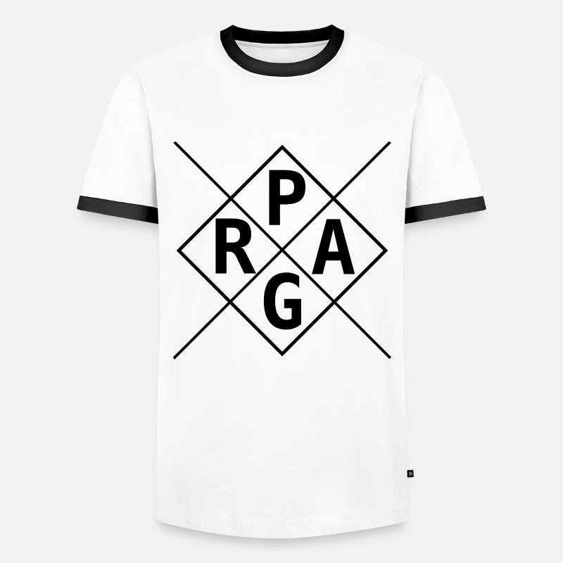 Prag Tschechien - Männer Kontrast-T-Shirt - Weiß/Schwarz