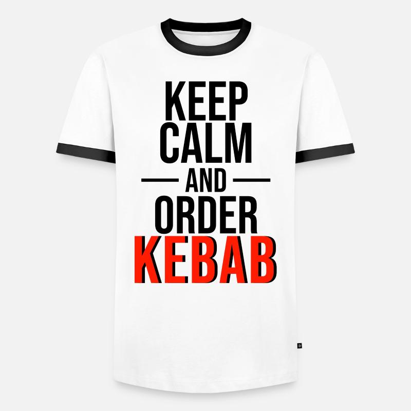 Order kebab - Men's Ringer Shirt - white/black