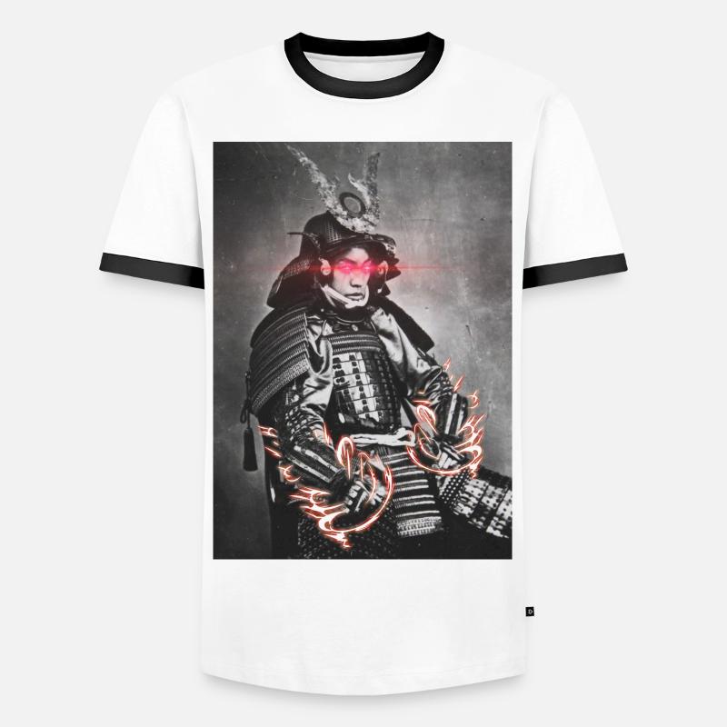 Laser Ninja Man - Men's Ringer Shirt - white/black