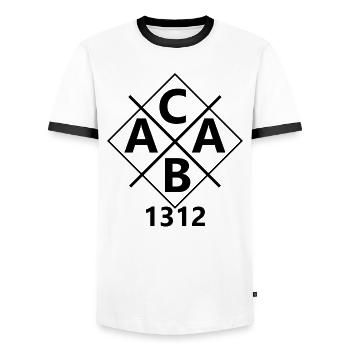Acab 1312 - Männer Kontrast-T-Shirt - Weiß/Schwarz - Vorne - AI Model Female 172 light (172cm) & AI Model Male 178 dark (178cm)