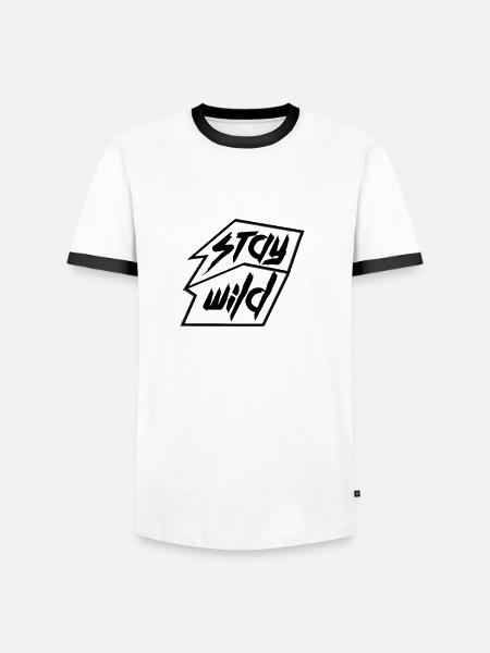 Stay Wild - Men's Ringer Shirt - white/black