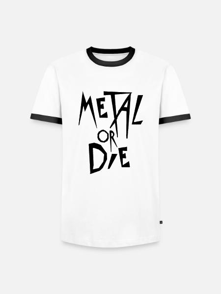 Metal or die - Men's Ringer Shirt - white/black