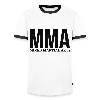 Mma - T-shirt contrasté Homme - blanc/noir - Devant - AI Model Female 172 light (172cm) & AI Model Male 178 dark (178cm)