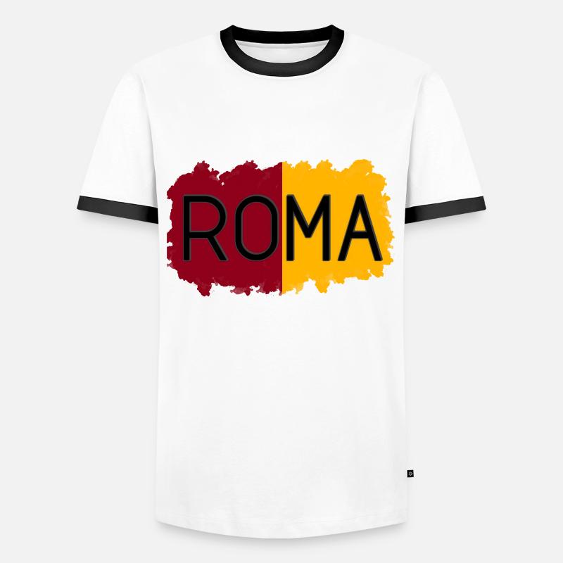 Roma - Männer Kontrast-T-Shirt - Weiß/Schwarz