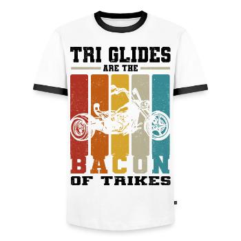 Trike - Männer Kontrast-T-Shirt - Weiß/Schwarz - Vorne - AI Model Female 172 light (172cm) & AI Model Male 178 dark (178cm)