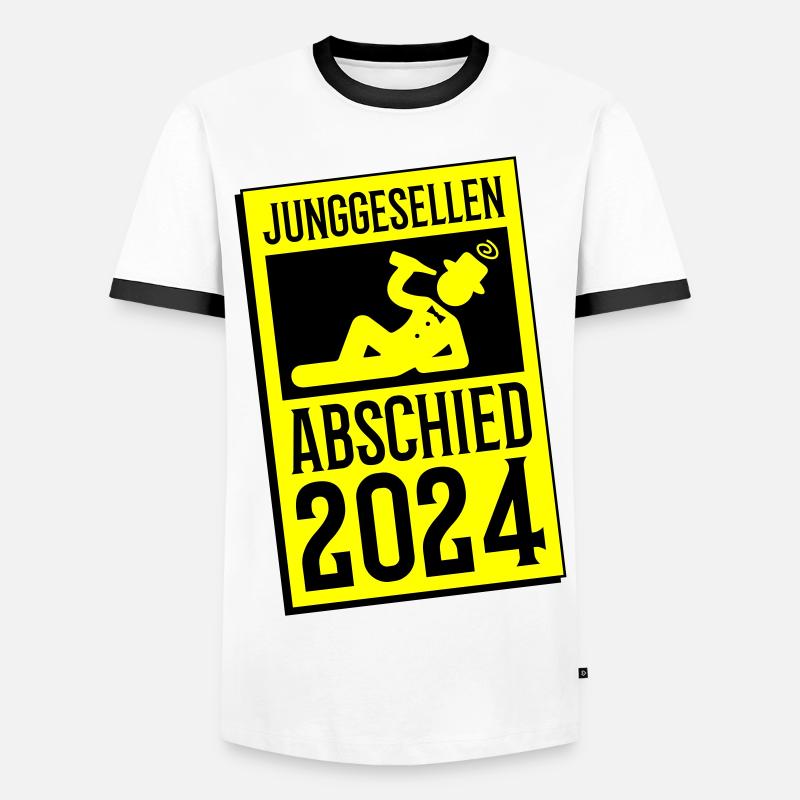 Junggesellenabschied 2024 - Männer Kontrast-T-Shirt - Weiß/Schwarz