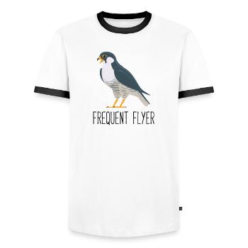 Funny Peregrine Falcon Birder Gift - Men's Ringer Shirt - white/black - Front - AI Model Female 172 light (172cm) & AI Model Male 178 dark (178cm)