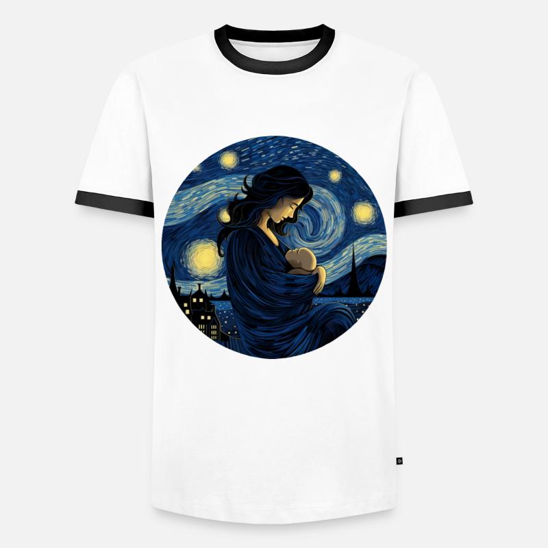 Stillen Sternenhemd Mutterschaft - Männer Kontrast-T-Shirt - Weiß/Schwarz