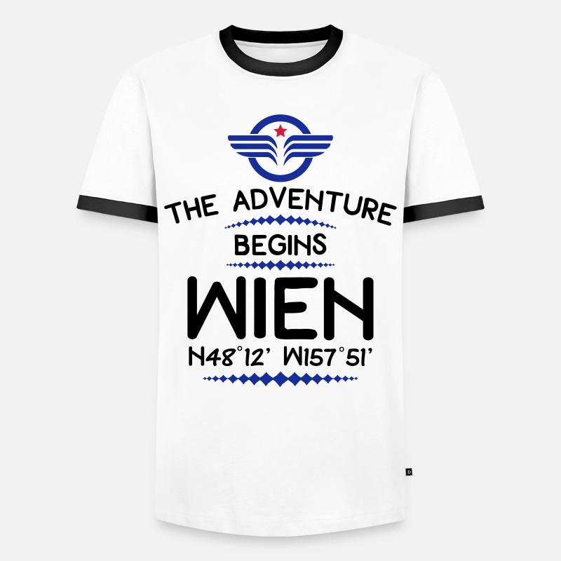 Wien - Männer Kontrast-T-Shirt - Weiß/Schwarz