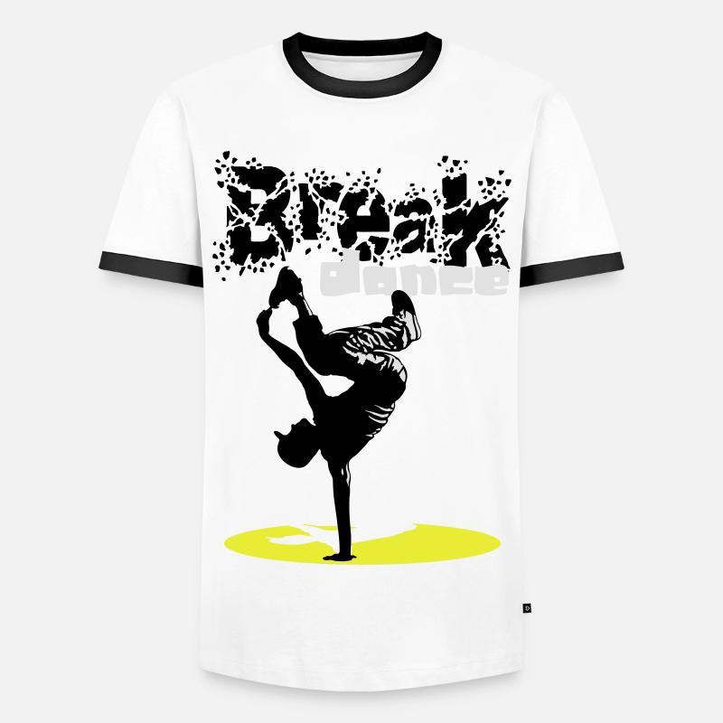 Breakdance flex - Männer Kontrast-T-Shirt - Weiß/Schwarz