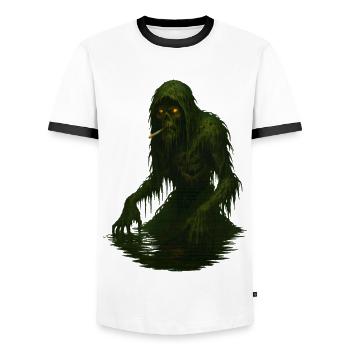 Swamp Monster - Männer Kontrast-T-Shirt - Weiß/Schwarz - Vorne - AI Model Female 172 light (172cm) & AI Model Male 178 dark (178cm)