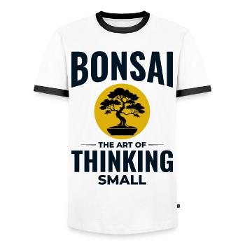 Japanischer Bonsai Gärtner Baum Sammler Gartenarbeit - Männer Kontrast-T-Shirt - Weiß/Schwarz - Vorne - AI Model Female 172 light (172cm) & AI Model Male 178 dark (178cm)