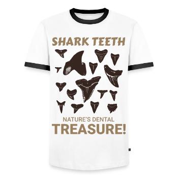 Haifischzähne Sammler Fossilienjagd Paläontologie - Männer Kontrast-T-Shirt - Weiß/Schwarz - Vorne - AI Model Female 172 light (172cm) & AI Model Male 178 dark (178cm)