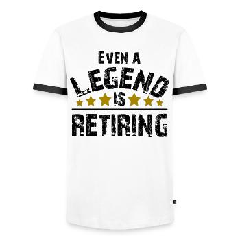 Legend Pension Pension Retirement Pensionist Gift - Men's Ringer Shirt - white/black - Front - AI Model Female 172 light (172cm) & AI Model Male 178 dark (178cm)