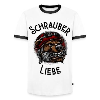 Screwdriver love - Men's Ringer Shirt - white/black - Front - AI Model Female 172 light (172cm) & AI Model Male 178 dark (178cm)