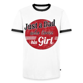 Juste un papa qui aime sa fille - T-shirt contrasté Homme - blanc/noir - Devant - AI Model Female 172 light (172cm) & AI Model Male 178 dark (178cm)