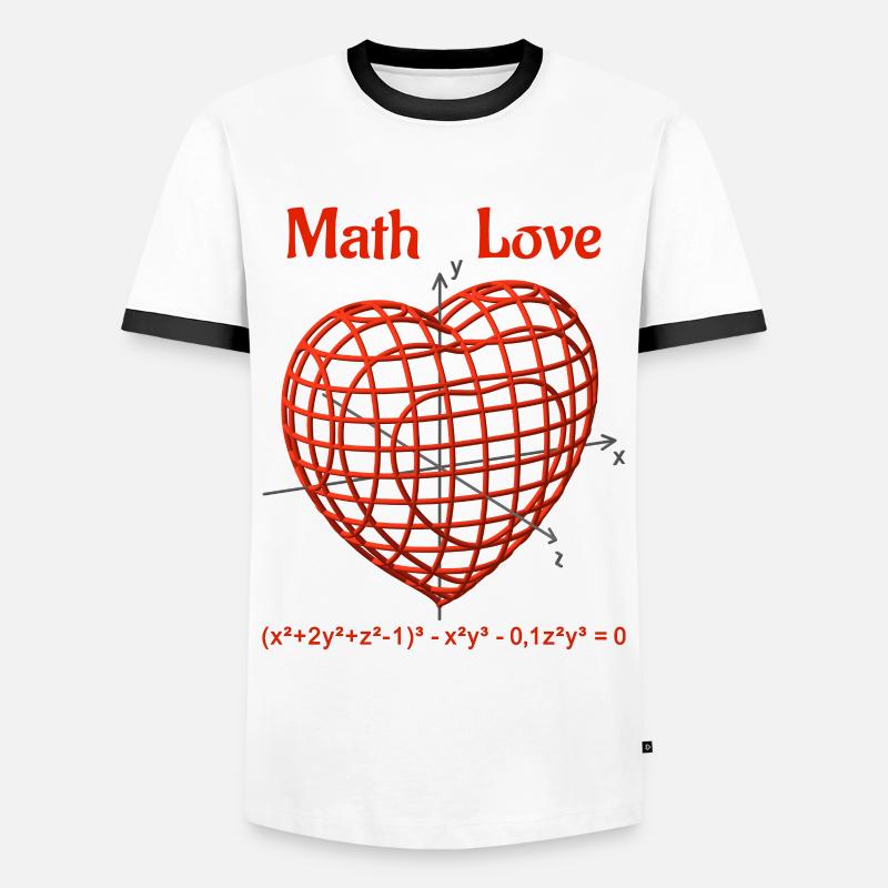 Heart Function 3D – Math Love - Men's Ringer Shirt - white/black