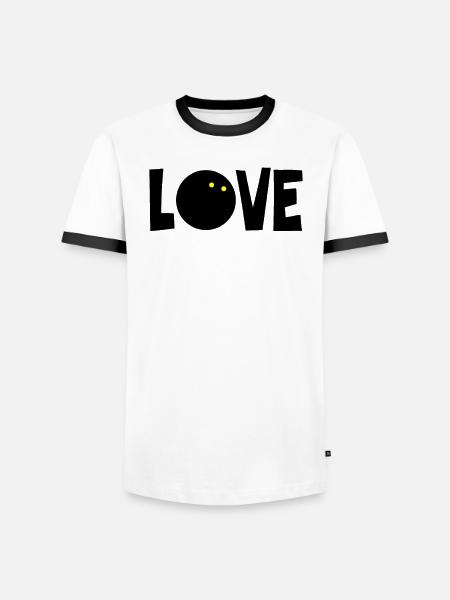 Squash Love Squashspieler Squasher Squashball - Männer Kontrast-T-Shirt - Weiß/Schwarz