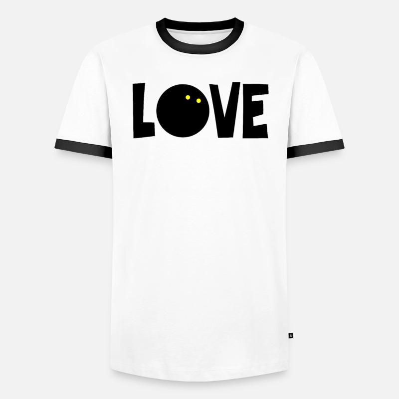 Squash Love Squashspieler Squasher Squashball - Männer Kontrast-T-Shirt - Weiß/Schwarz