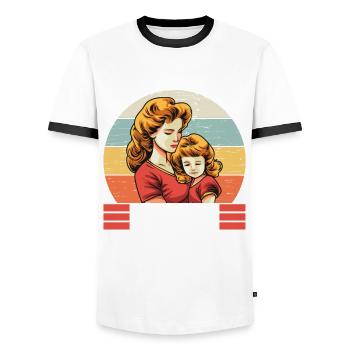 Beste Mutter aller Zeiten - Männer Kontrast-T-Shirt - Weiß/Schwarz - Vorne - AI Model Female 172 light (172cm) & AI Model Male 178 dark (178cm)