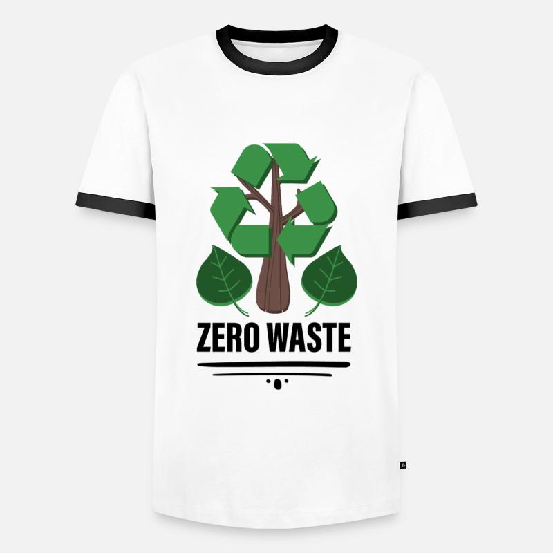 Zero Waste - Männer Kontrast-T-Shirt - Weiß/Schwarz