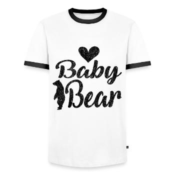 Baby Bear for Parents Baby Partner Look - Men's Ringer Shirt - white/black - Front - AI Model Female 172 light (172cm) & AI Model Male 178 dark (178cm)