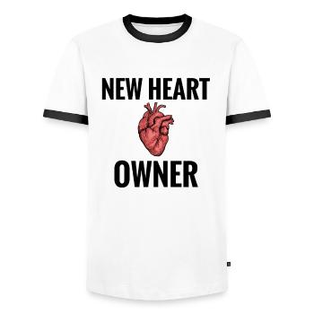 Heart Transplant Gift Transplant Heart - Men's Ringer Shirt - white/black - Front - AI Model Female 172 light (172cm) & AI Model Male 178 dark (178cm)