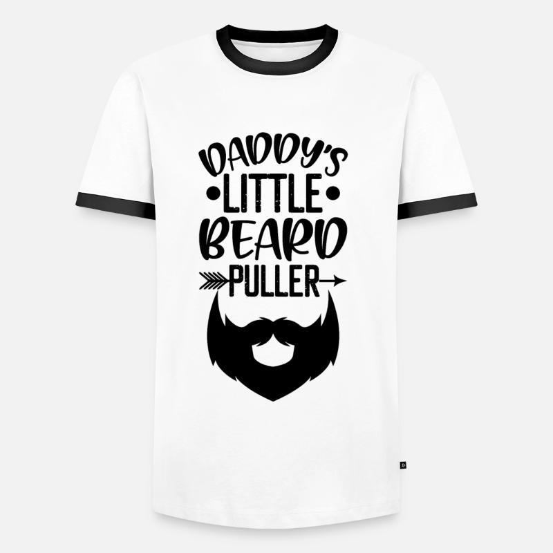 Daddy's Little Beard Puller Onesie - Men's Ringer Shirt - white/black
