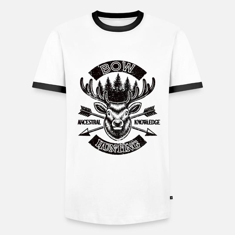 Bogenjagd Bogenschießen Jagd Bogenschütze Jäger - Männer Kontrast-T-Shirt - Weiß/Schwarz