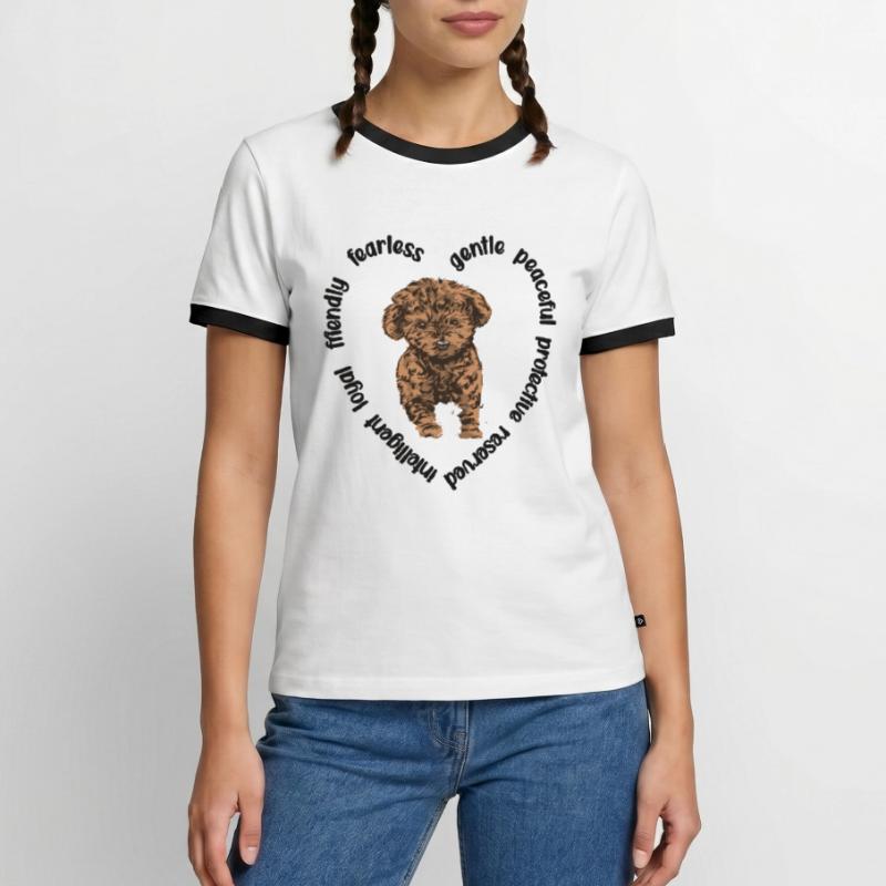 Cavapoo amoureux de chiens Cavoodle Mama Cavapoo T-shirt contrasté Homme