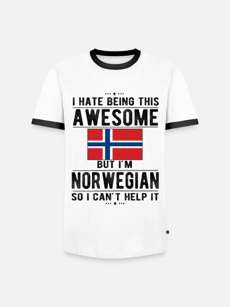 Norskt norskt norskt norskt ursprung - Kontrast-T-shirt herr - vit/svart