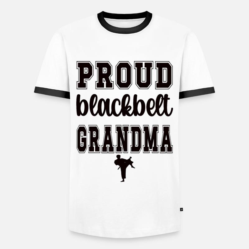 Schwarzer Gürtel Karate-Oma Karate Großmutter - Männer Kontrast-T-Shirt - Weiß/Schwarz