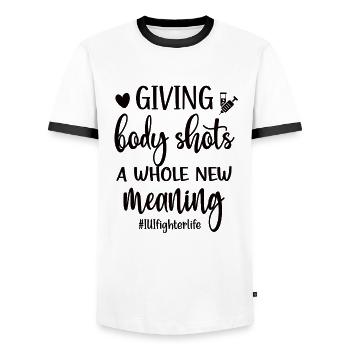 IUI Mama Intrauterine Insemination IUI Mother - Men's Ringer Shirt - white/black - Front - AI Model Female 172 light (172cm) & AI Model Male 178 dark (178cm)