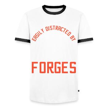 Easily distracted by forges - Männer Kontrast-T-Shirt - Weiß/Schwarz - Vorne - AI Model Female 172 light (172cm) & AI Model Male 178 dark (178cm)