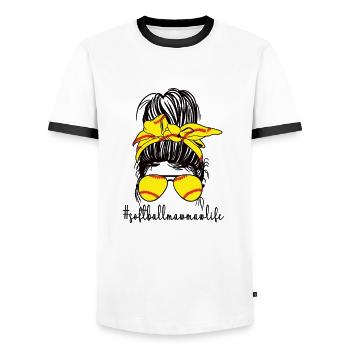 Mawmaw Oma Von Softballspieler Softball Mawmaw - Männer Kontrast-T-Shirt - Weiß/Schwarz - Vorne - AI Model Female 172 light (172cm) & AI Model Male 178 dark (178cm)