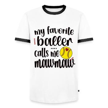 Mawmaw Oma Von Softballspieler Softball Mawmaw - Männer Kontrast-T-Shirt - Weiß/Schwarz - Vorne - AI Model Female 172 light (172cm) & AI Model Male 178 dark (178cm)