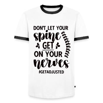 Chiropraticien Chiropratique Chiropraticien - T-shirt contrasté Homme - blanc/noir - Devant - AI Model Female 172 light (172cm) & AI Model Male 178 dark (178cm)