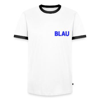 Morgens Müde Abends Blau Basketballer - Männer Kontrast-T-Shirt - Weiß/Schwarz - Vorne - AI Model Female 172 light (172cm) & AI Model Male 178 dark (178cm)