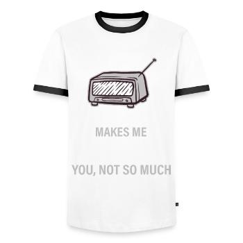 Ham Radio makes me happy - you, not so much - Männer Kontrast-T-Shirt - Weiß/Schwarz - Vorne - AI Model Female 172 light (172cm) & AI Model Male 178 dark (178cm)