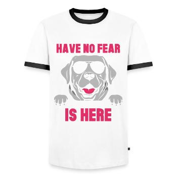 have no fear the Labrador is here - Männer Kontrast-T-Shirt - Weiß/Schwarz - Vorne - AI Model Female 172 light (172cm) & AI Model Male 178 dark (178cm)