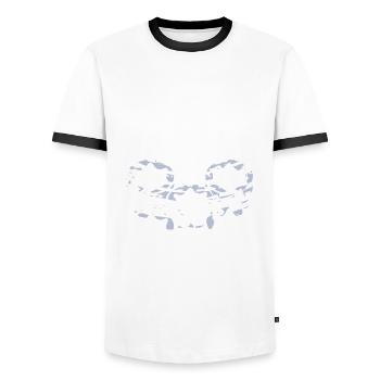 Nüsse raus der spaß beginnt - Männer Kontrast-T-Shirt - Weiß/Schwarz - Vorne - AI Model Female 172 light (172cm) & AI Model Male 178 dark (178cm)