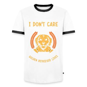 in a movie as long as the Golden retriever lives - Männer Kontrast-T-Shirt - Weiß/Schwarz - Vorne - AI Model Female 172 light (172cm) & AI Model Male 178 dark (178cm)