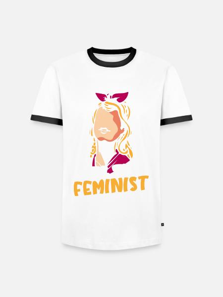 Full time feminist - Männer Kontrast-T-Shirt -