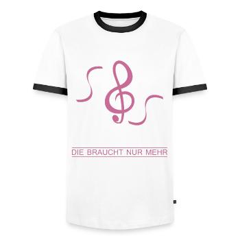 Klarinette Klarinettenspieler Klarinettist - Männer Kontrast-T-Shirt - Weiß/Schwarz - Vorne - AI Model Female 172 light (172cm) & AI Model Male 178 dark (178cm)