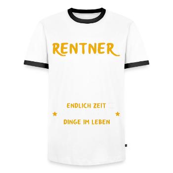 Rentner Rente Rentenbeginn Camping Camper - Männer Kontrast-T-Shirt - Weiß/Schwarz - Vorne - AI Model Female 172 light (172cm) & AI Model Male 178 dark (178cm)