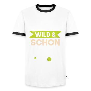 9 Jahre Geburtstag Junge Mädchen Tennis - Männer Kontrast-T-Shirt - Weiß/Schwarz - Vorne - AI Model Female 172 light (172cm) & AI Model Male 178 dark (178cm)