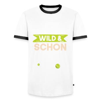 11 Jahre Geburtstag Junge Mädchen Tennis - Männer Kontrast-T-Shirt - Weiß/Schwarz - Vorne - AI Model Female 172 light (172cm) & AI Model Male 178 dark (178cm)