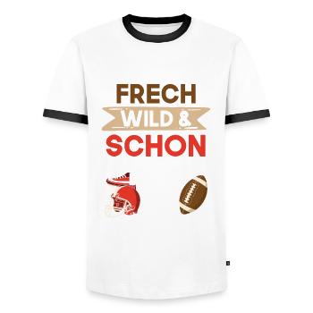 13 Jahre Geburtstag Junge Mädchen Football - Männer Kontrast-T-Shirt - Weiß/Schwarz - Vorne - AI Model Female 172 light (172cm) & AI Model Male 178 dark (178cm)