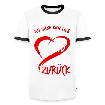 Ich Habe Dich lieb bis zum Mond Valentinstag - Männer Kontrast-T-Shirt - Weiß/Schwarz - Vorne - AI Model Female 172 light (172cm) & AI Model Male 178 dark (178cm)